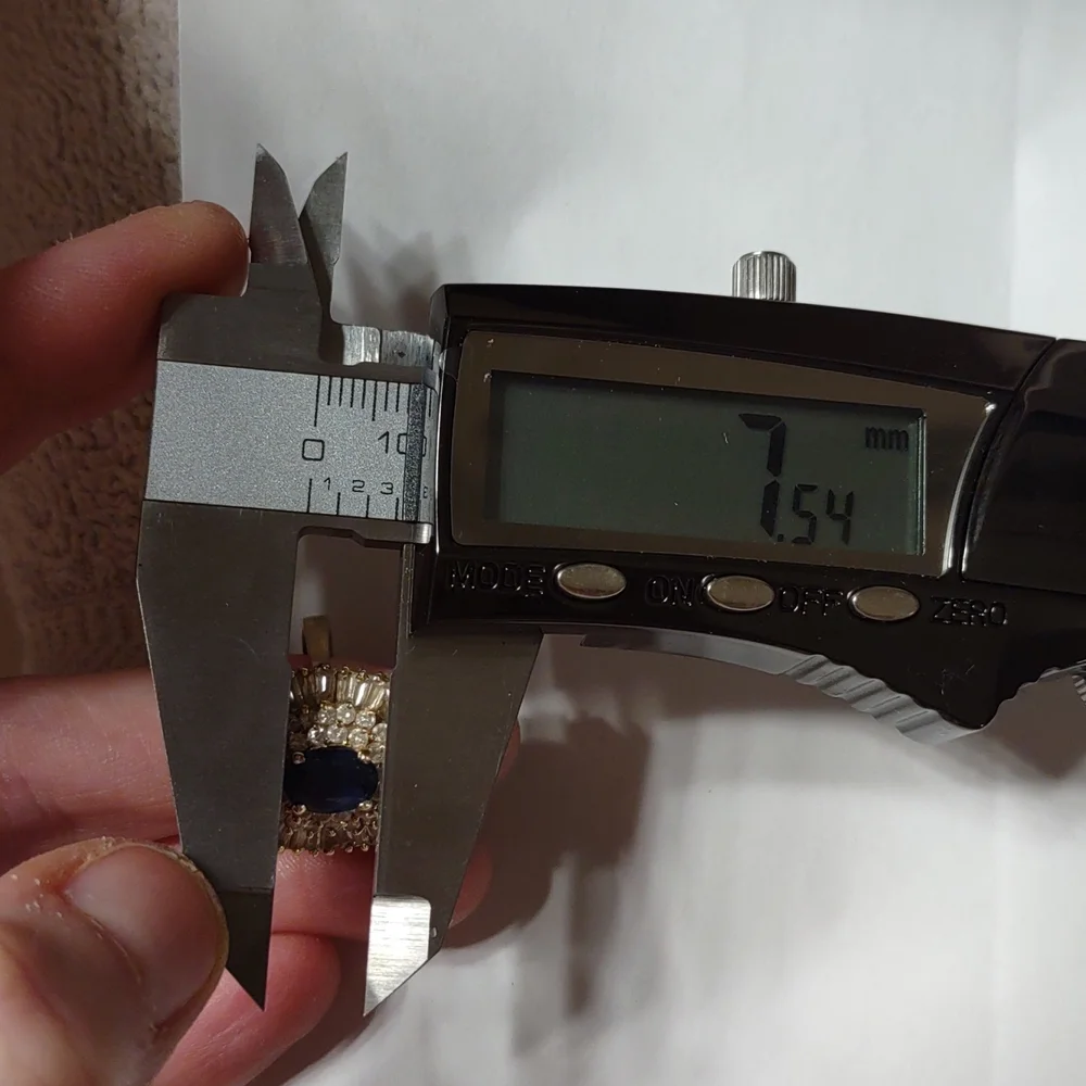 Levian 14kt yellow gold diamond blue sapphire ring - Picture 13 of 13